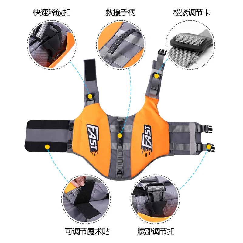 Pet Swimming Life Jacket Safety Vest for Dogs Adjustable Reflective in Pool or Surfing