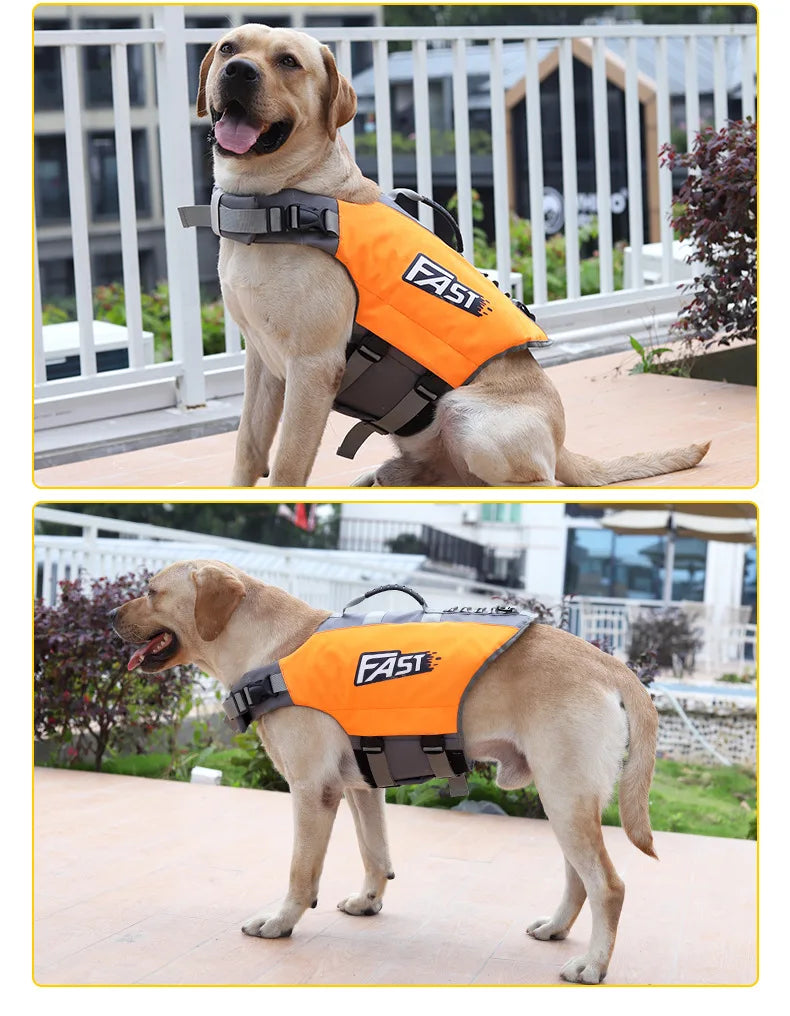 Pet Swimming Life Jacket Safety Vest for Dogs Adjustable Reflective in Pool or Surfing