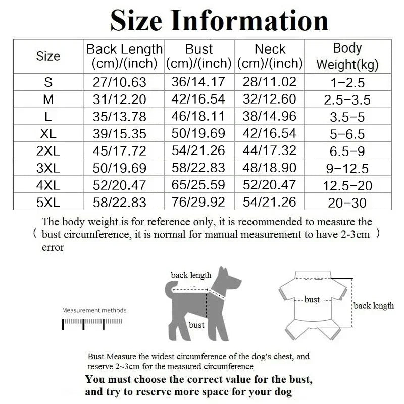 Waterproof Warm Dog Clothing for Small Medium & Big Dogs with Zipper