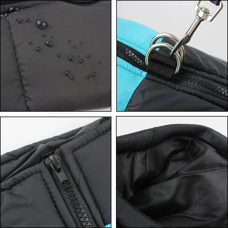 Waterproof Warm Dog Clothing for Small Medium & Big Dogs with Zipper