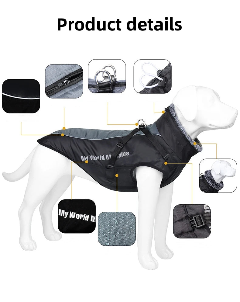 Winter Warm Outdoor Dog Jacket Waterproof & Windproof