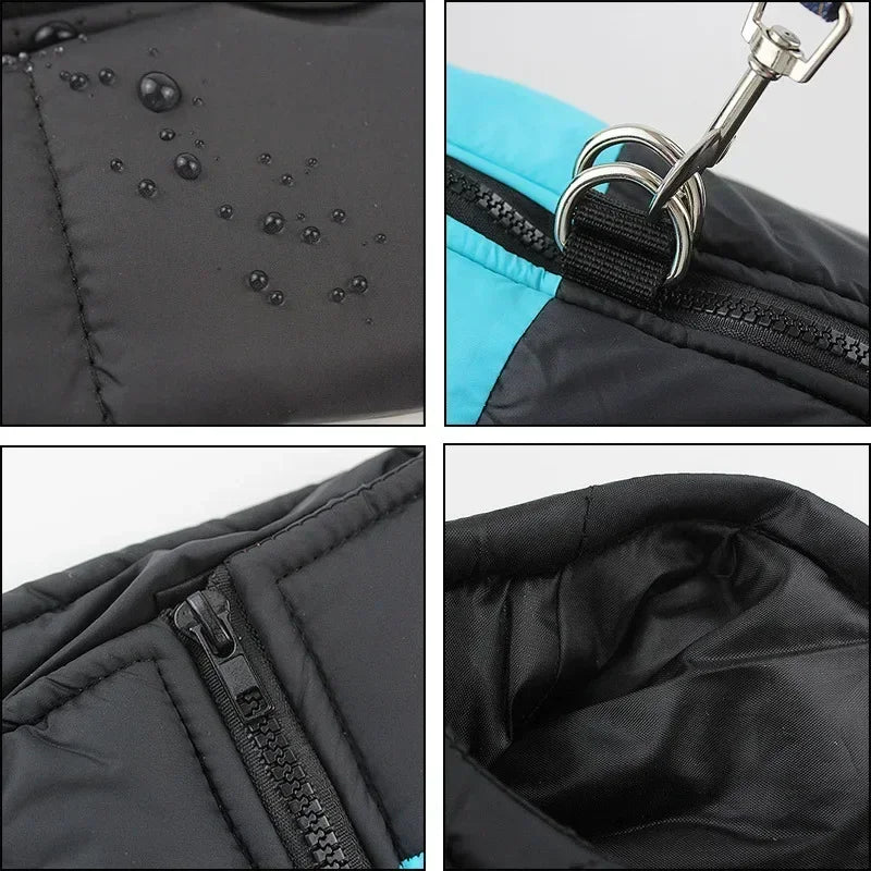 Waterproof Warm Dog Clothing for Small Medium & Big Dogs with Zipper