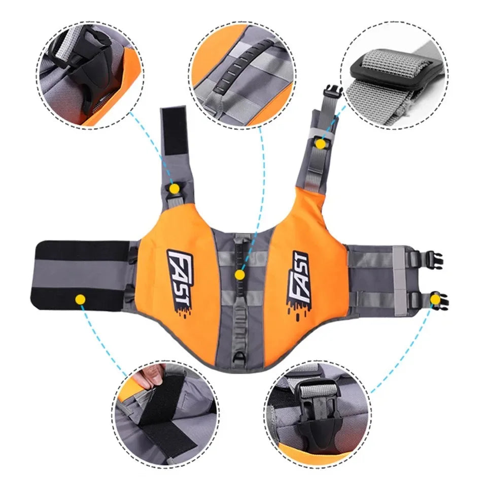 Pet Swimming Life Jacket Safety Vest for Dogs Adjustable Reflective in Pool or Surfing