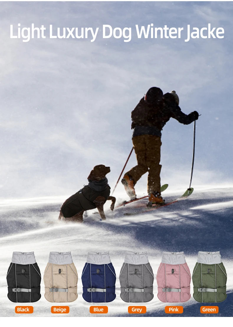 Luxury Winter Jacket for Small Medium Large Dogs Warm, Waterproof & Soft Padded