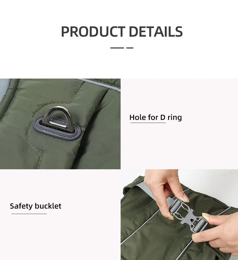 Luxury Winter Jacket for Small Medium Large Dogs Warm, Waterproof & Soft Padded