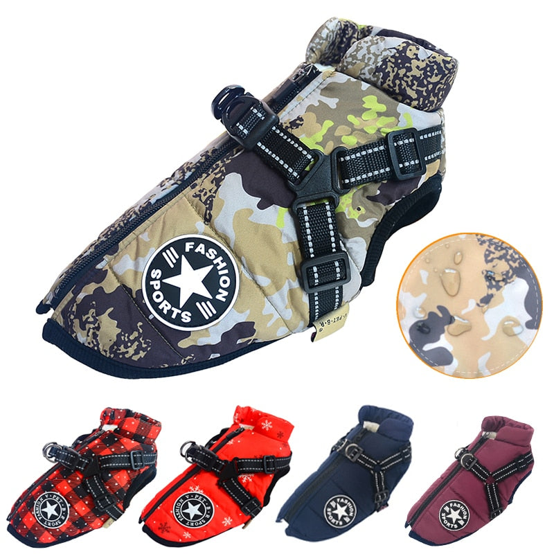 Warm Waterproof Outdoor Dog Harness - Main Image